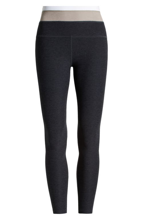 Beyond Yoga Space Dye Horizon Colorblock Ankle Leggings In Gray