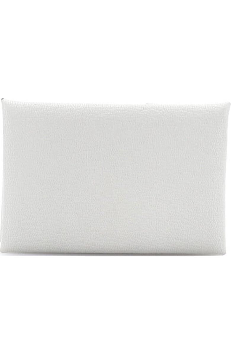 Pre-Owned Hermes Calvi Duo Card Holder Chevre Mysore, Alternate, color, Gris Perle