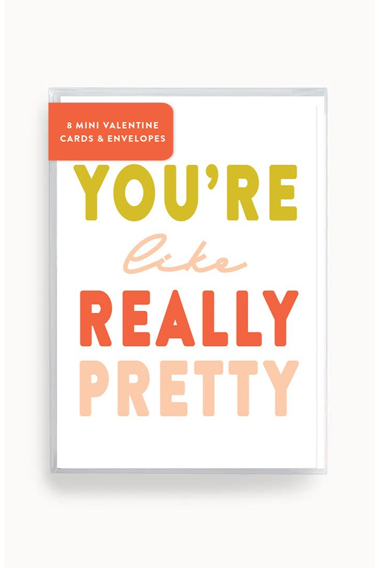 You're Like Really Pretty Mini Valentines Set, Main, color, Gold / Coral / Peach