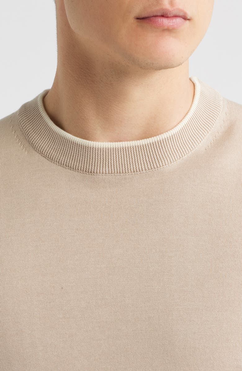Jack Victor Drummond Tipped Combed Cotton Sweater, Alternate, color,