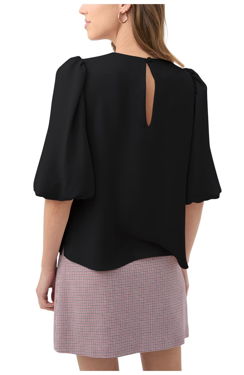 Trina Turk Magnolia Puff Sleeve Top, Alternate, color, Black