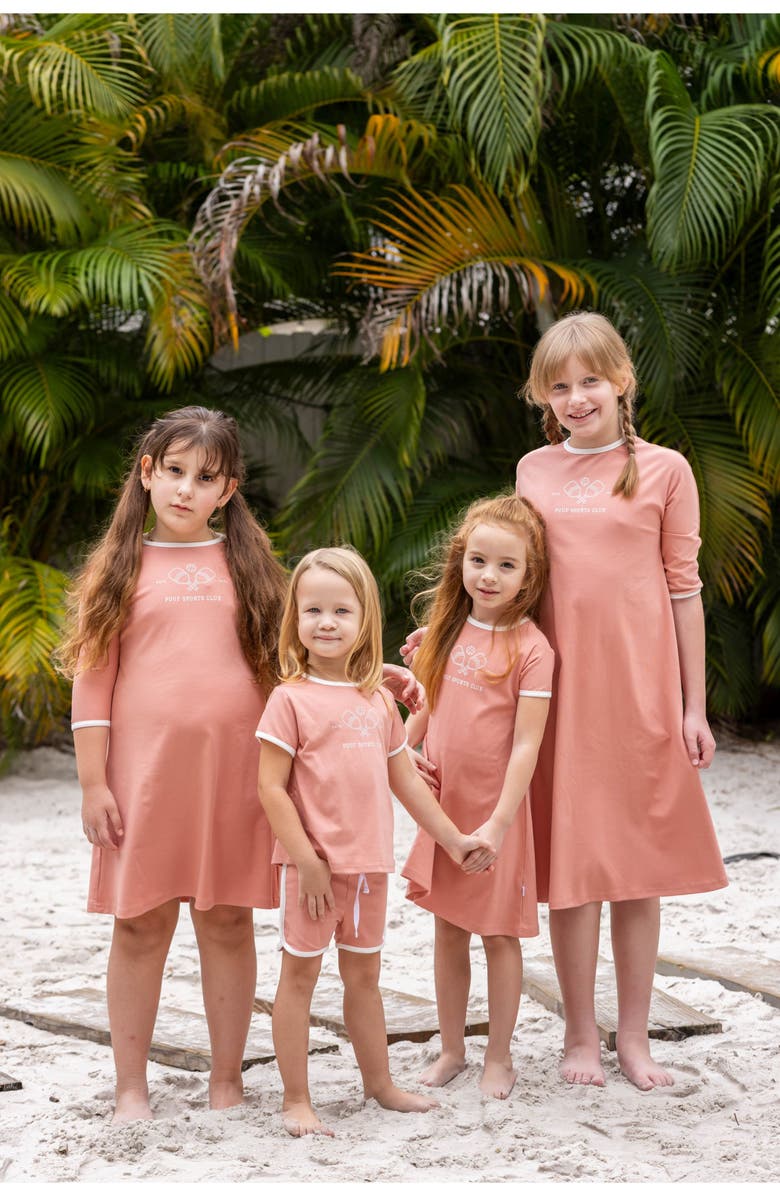 Pouf Pickleball 3/4 Sleeve Dress, Alternate, color, Pink