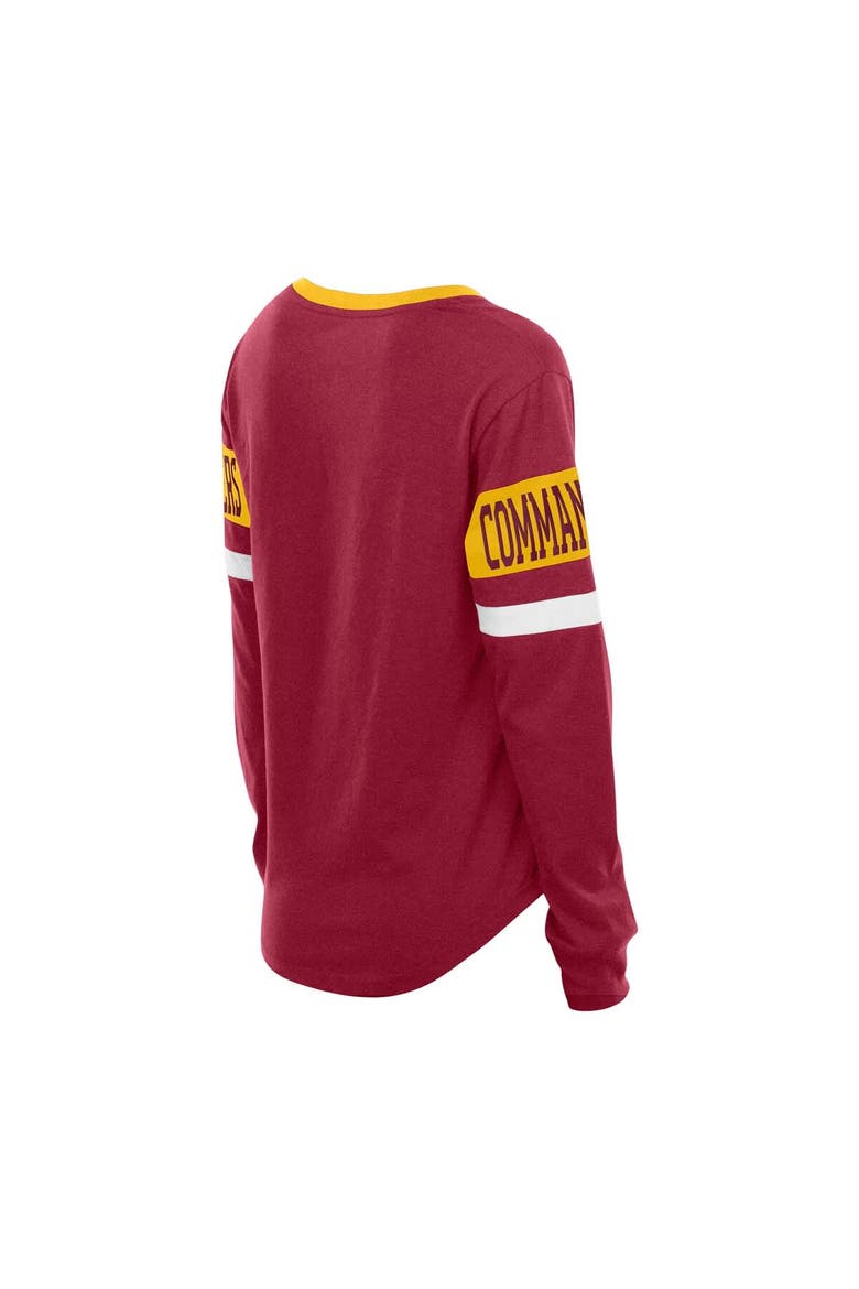 Women's New Era  Burgundy Washington Commanders Throwback Lace-Up Long-Sleeve T-Shirt, Alternate, color, Burgundy