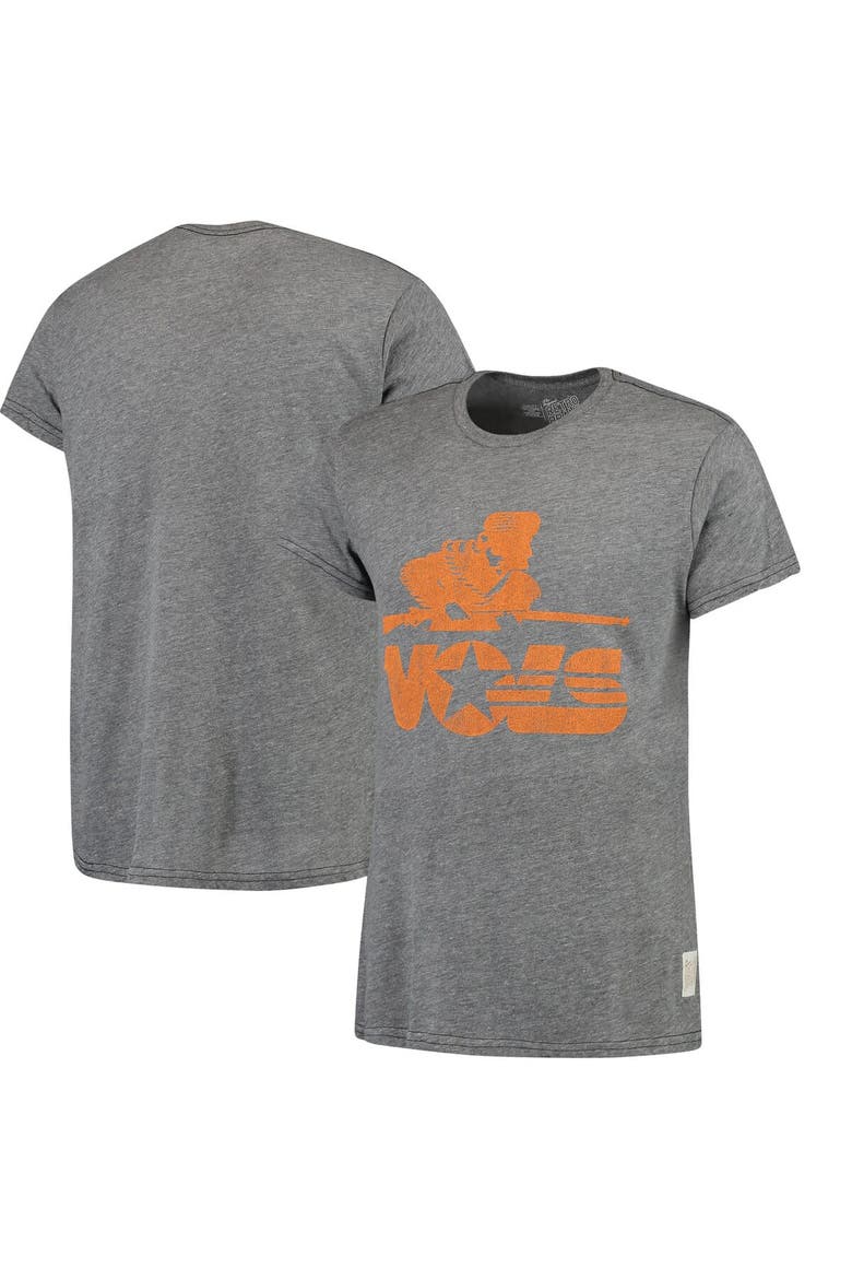 Men's Original Retro Brand Heathered Gray Tennessee Volunteers Vintage Musketeer Tri-Blend T-Shirt, Main, color, Heather Gray