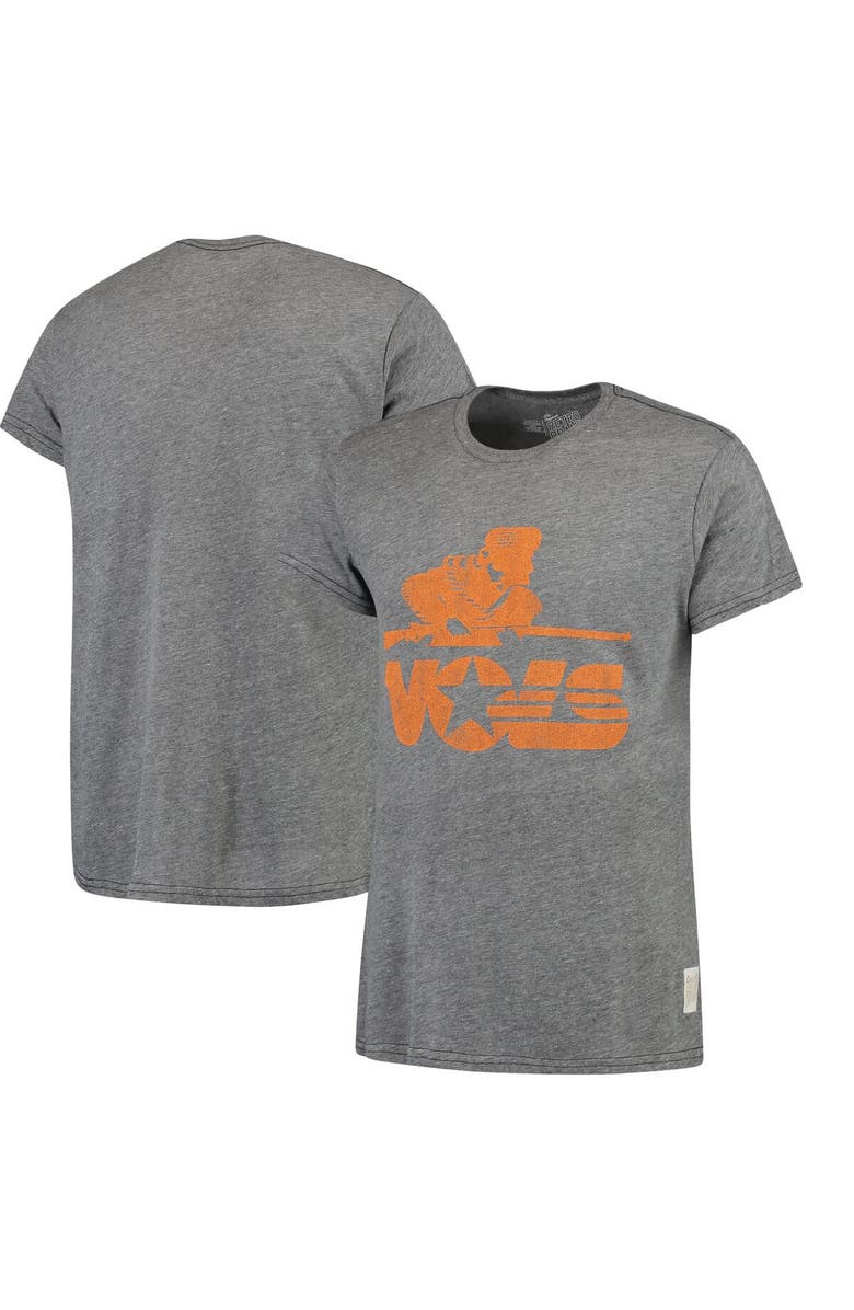Retro Brand Men's Original Retro Brand Heathered Gray Tennessee Volunteers Vintage Musketeer Tri-Blend T-Shirt, Main, color, 