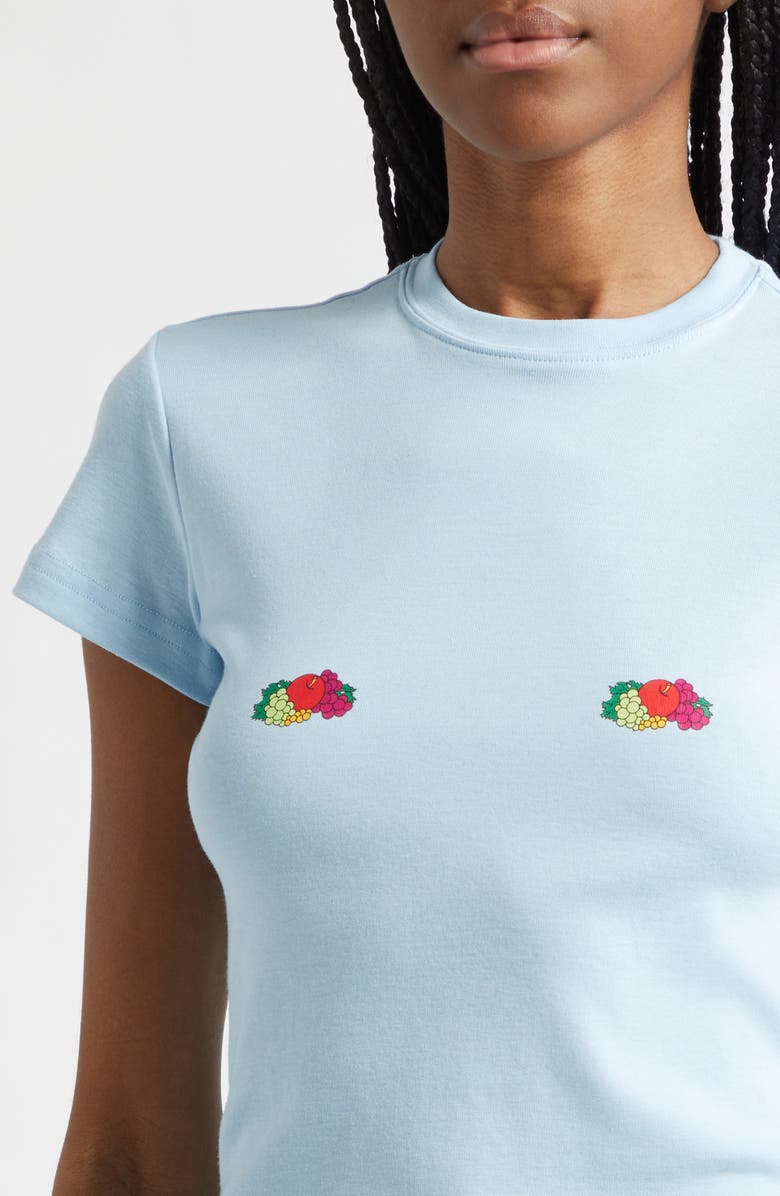 Hommegirls x Fruit of the Loom Double Logo Baby Tee, Alternate, color, Baby Blue