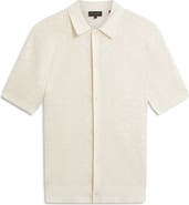 Ted Baker Jorien Short Sleeve Jacquard Knit Button-Up Shirt