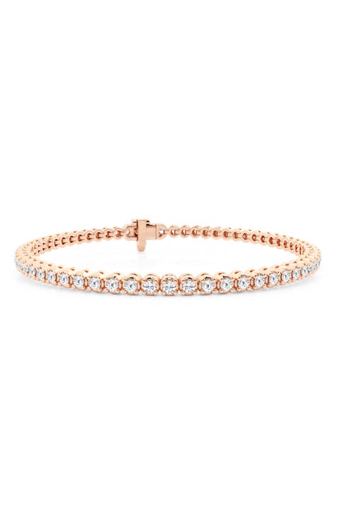 14K Gold Round Cut Lab-Created Diamond Tennis Bracelet - 2.0ct