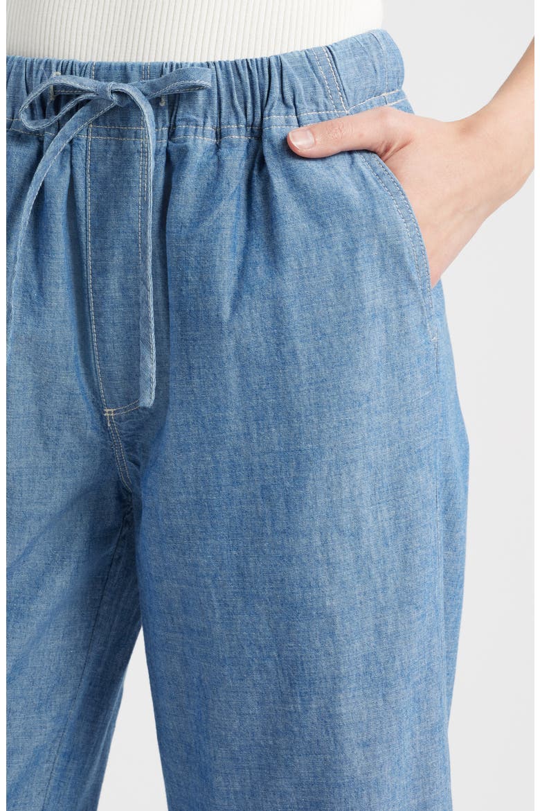 Riley Tie Waist Wide Leg Chambray Pants, Alternate, color, CHAMBRAY RINSE WASH