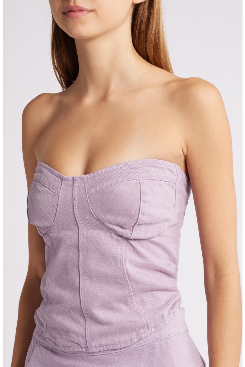 Denim Corset Top, Alternate, color, FOGGY LAVENDER