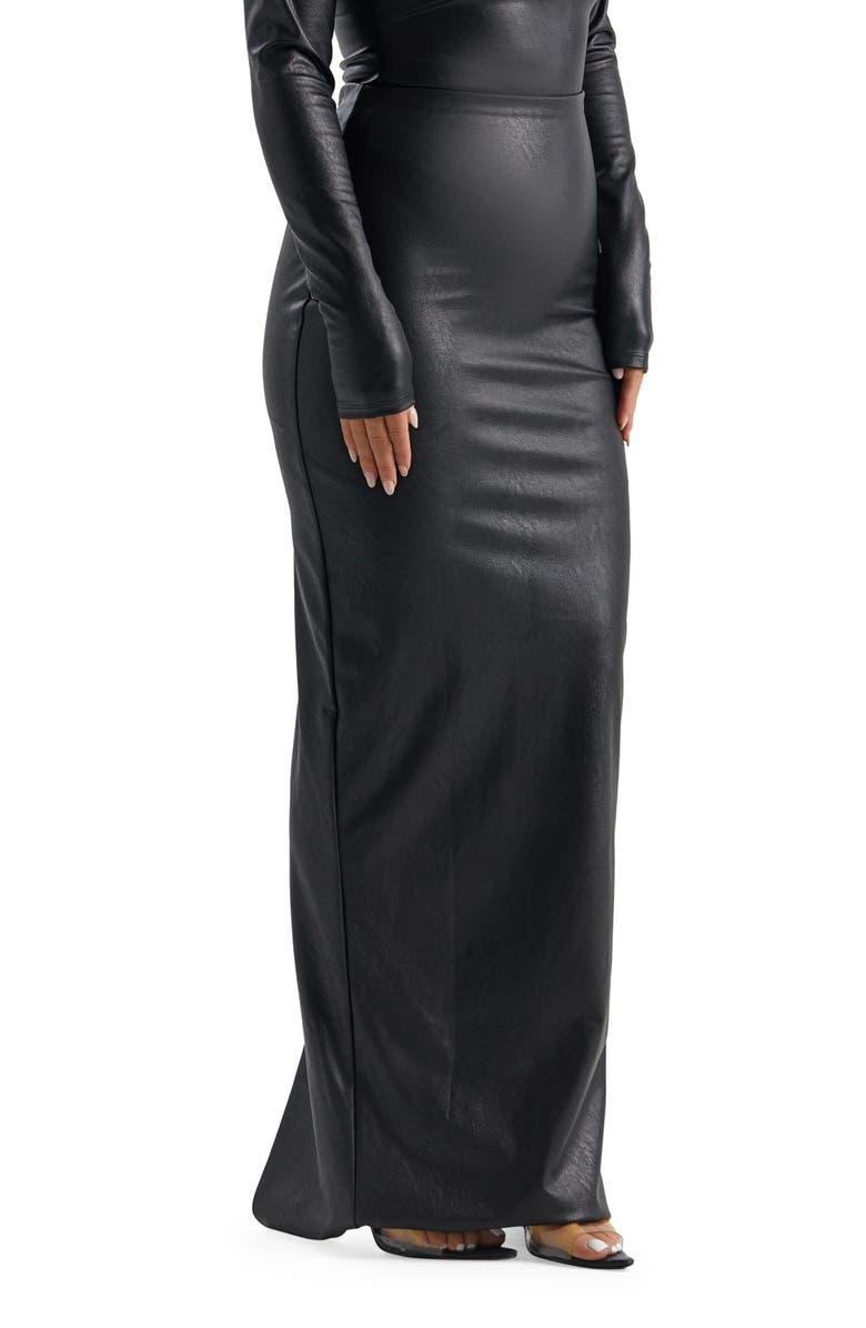 Naked Wardrobe Faux Leather Maxi Skirt, Alternate, color,