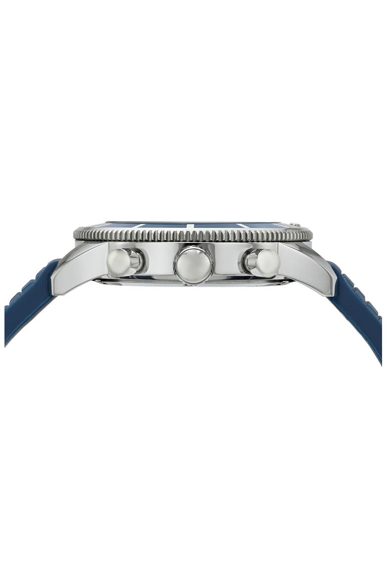 Brandon Chronograph Rubber Strap Watch, 44mm, Alternate, color, BLUE