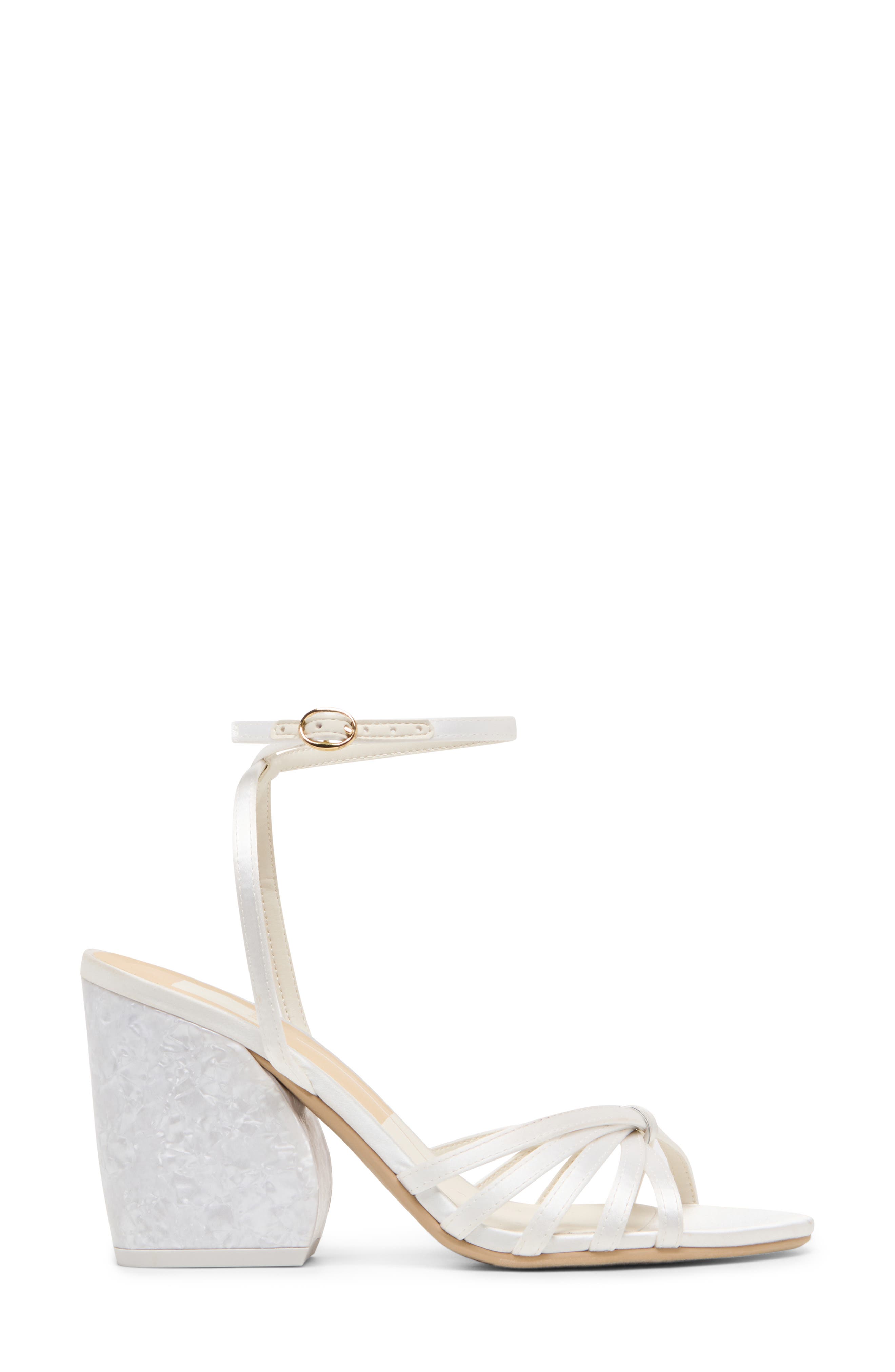 Dolce Vita Ronica Ankle Strap Sandal, Alternate, color, True White Satin