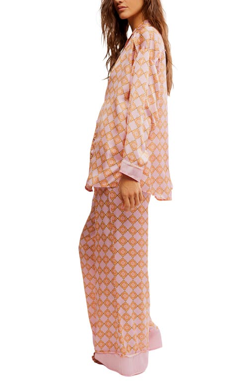 Free People Dreamy Days Print Pajamas In Sweet Lilac Combo