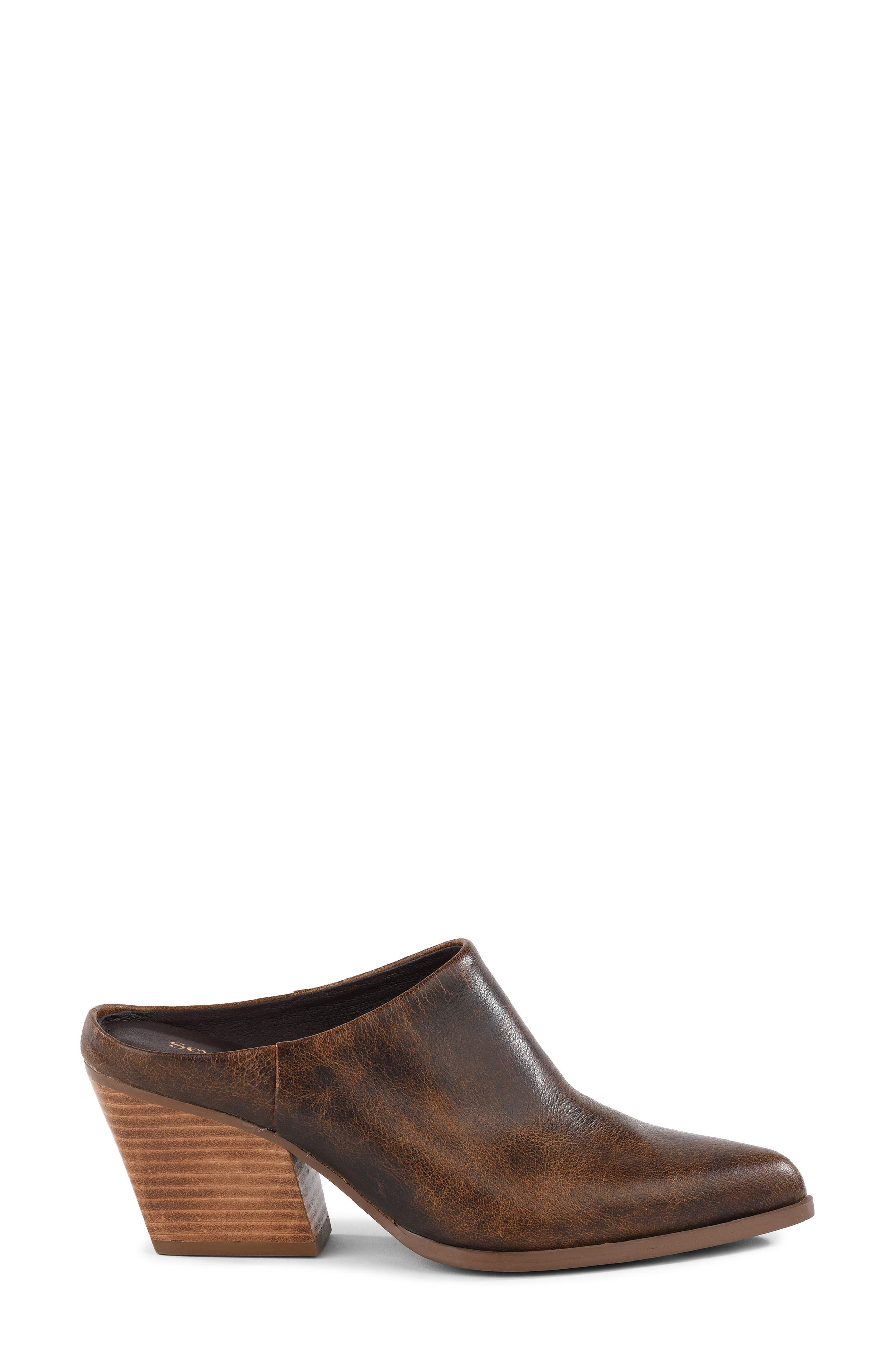 Morning Joe II Leather Heeled Mule, Alternate, color, BROWN