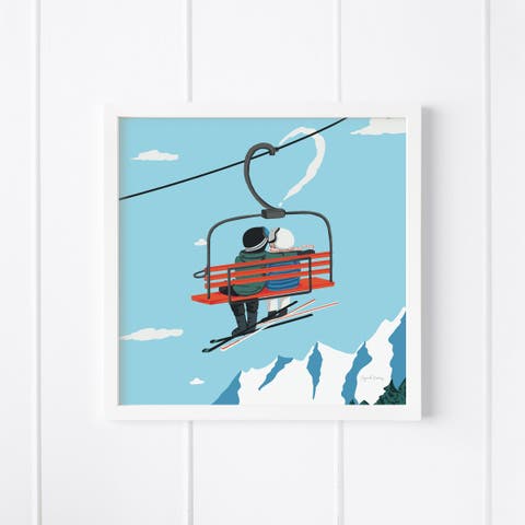 Ski Love Museum Quality 8" x 8" Art Print
