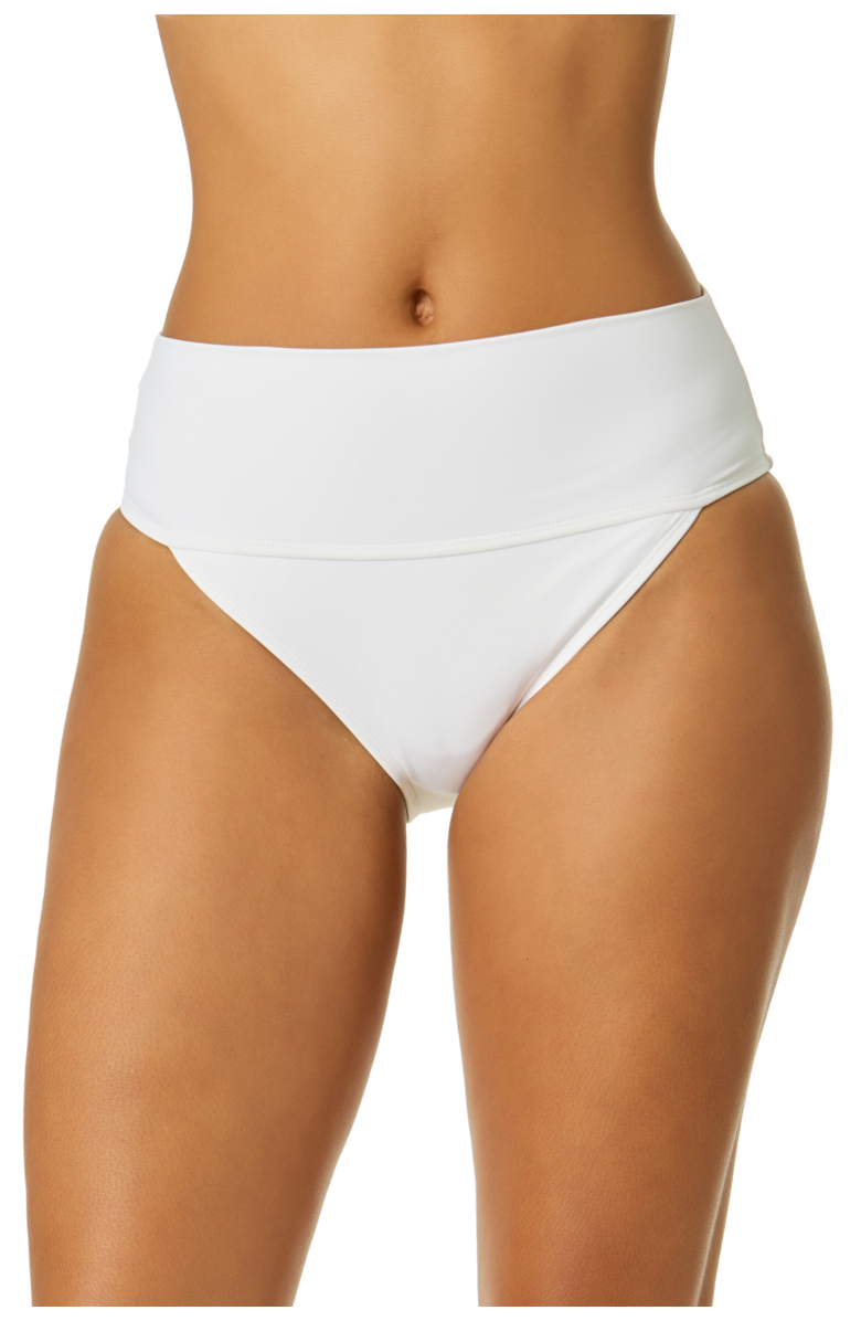 Anne Cole Women's Live In Color White Soft Band High Waist Swim Bottom, Main, color, White