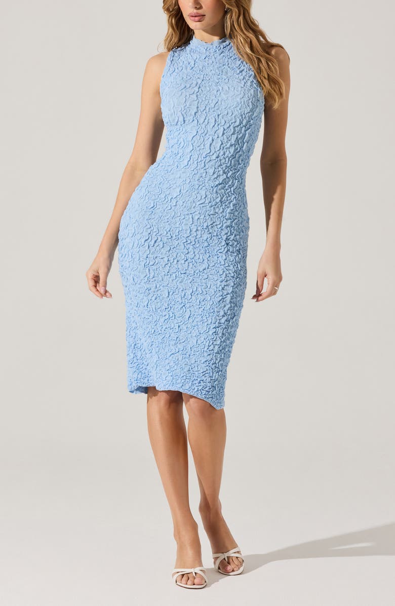 ASTR the Label Scrunch Body-Con Dress, Alternate, color, Sky Blue