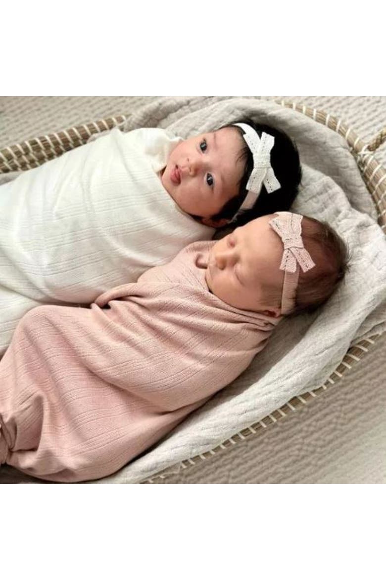 Baby Lace Trim Pointelle Headband, Alternate, color, Cream