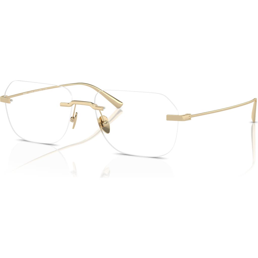 Ferrari 55mm Rectangle Optical Glasses In Gold