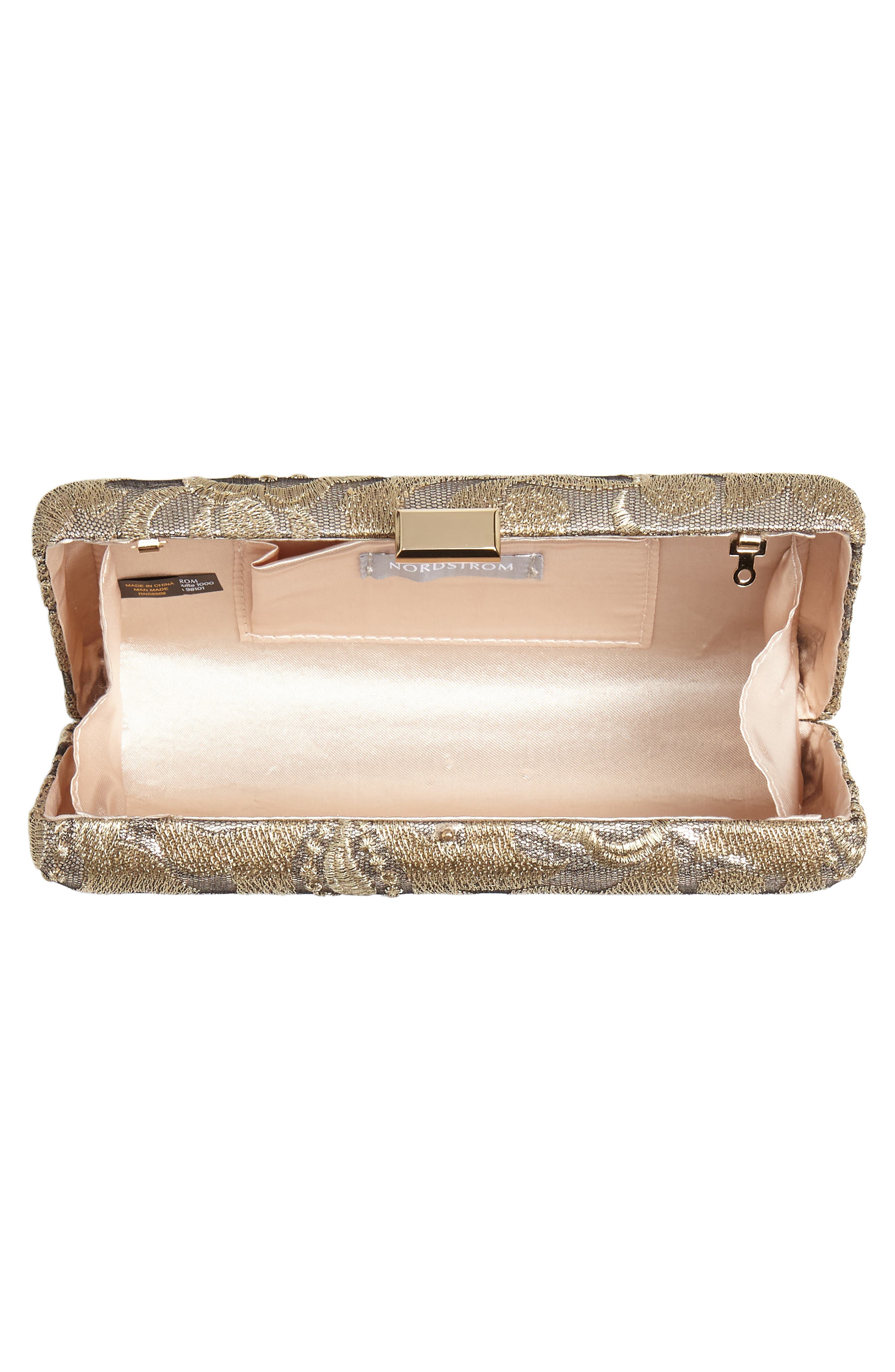 Nordstrom Metallic Lace Pattern Box Minaudière (Women) | Nordstrom