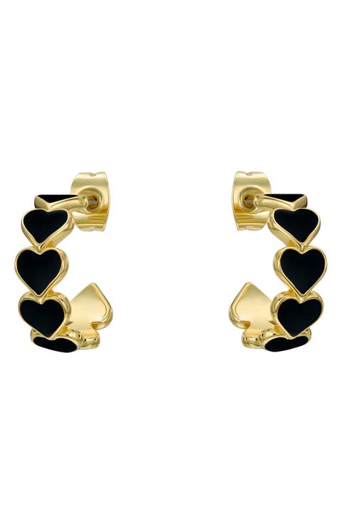 Hannah Enamel Heart Hoop Earrings