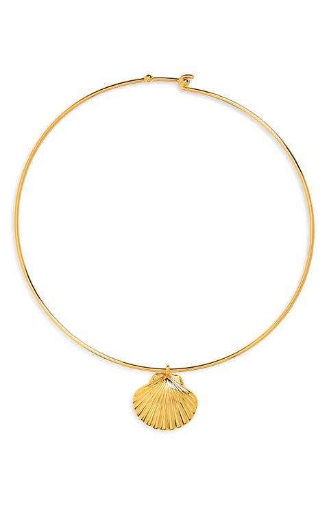 Shell Wire Choker Necklace