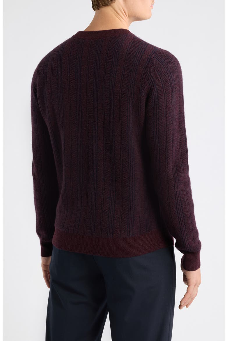 Lux Cashmere Sweater, Alternate, color, BURGUNDY - NAVY