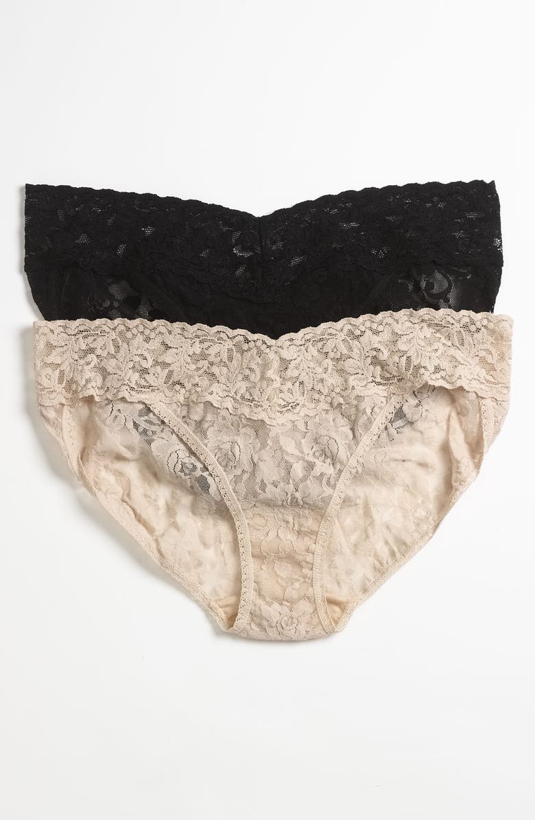 Hanky Panky Assorted 2-Pack Signature Lace Vikinis, Main, color, Black/ Chai