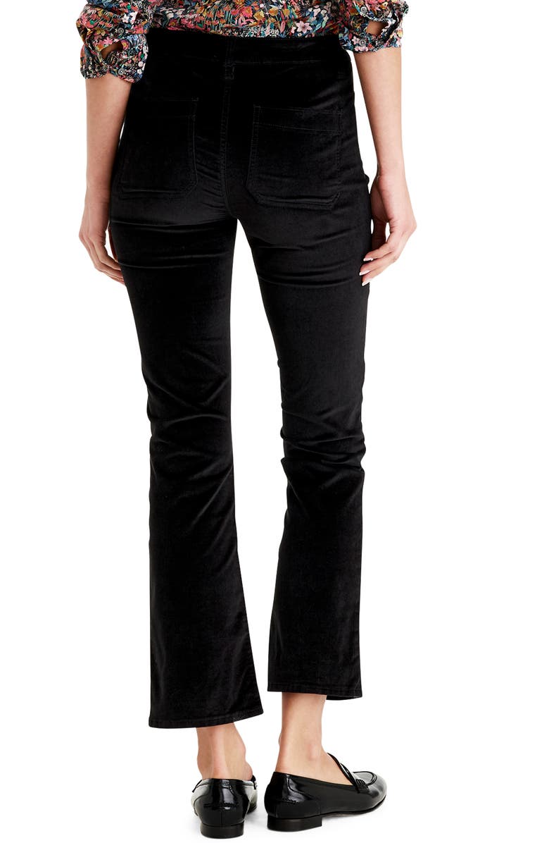 J.Crew Billie Demi-Boot Crop Velvet Jeans, Alternate, color, 