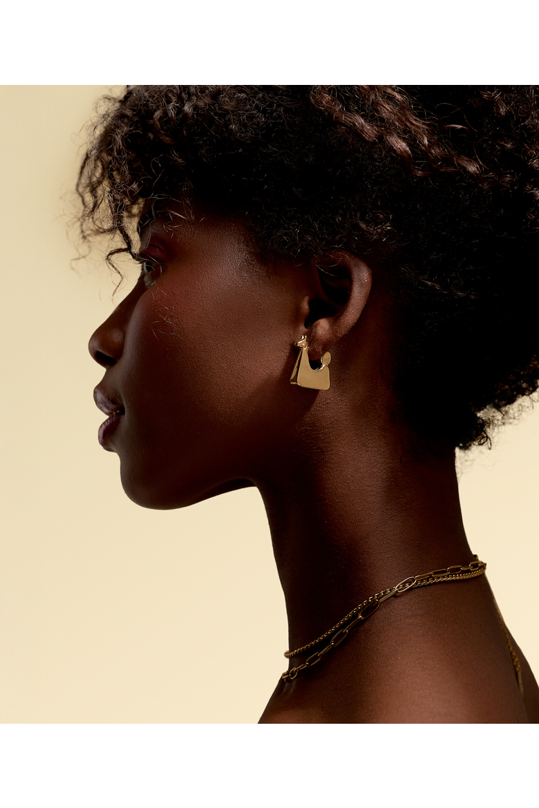 Llama Earrings, Alternate, color, Gold