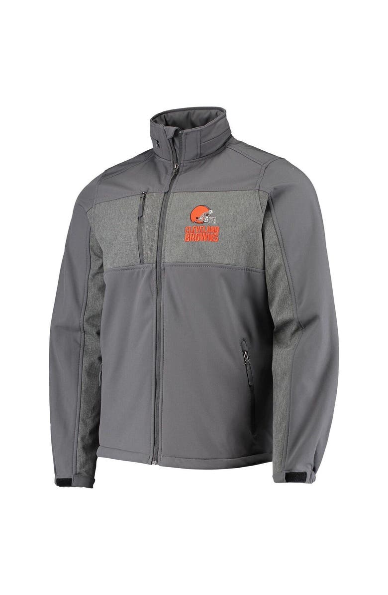 DUNBROOKE Men's Dunbrooke Graphite Cleveland Browns Circle Zephyr Softshell Full-Zip Jacket, Alternate, color, Graphite