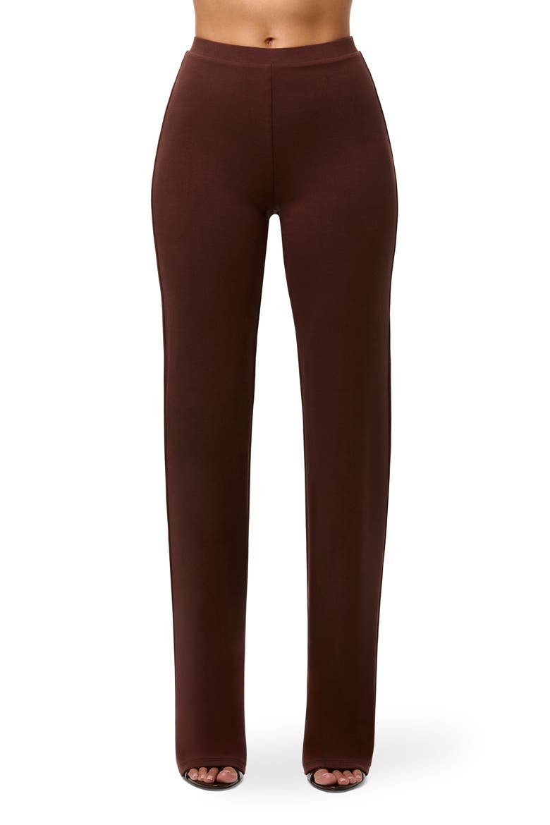 Smooth Straight Leg Pants, Main, color, CHOCOLATE