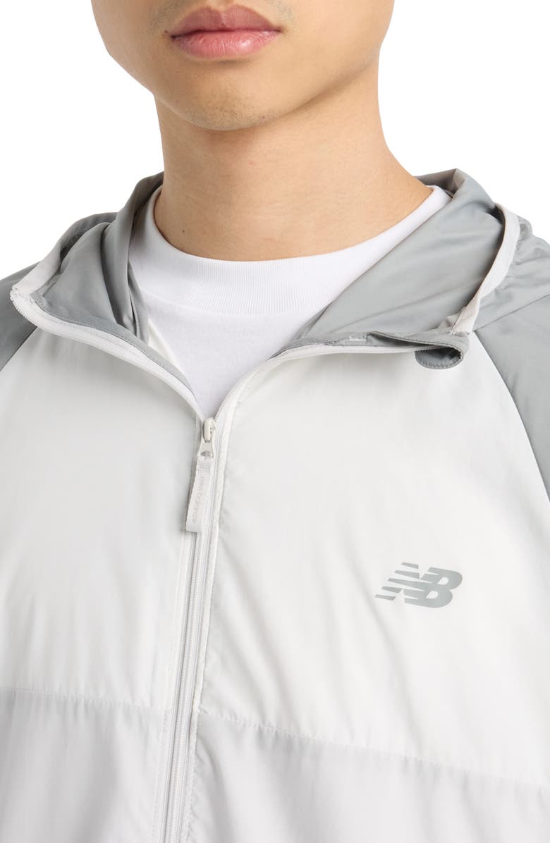 New Balance Athletics Packable Water Resistant Hooded Jacket, Alternate, color, Slate Grey