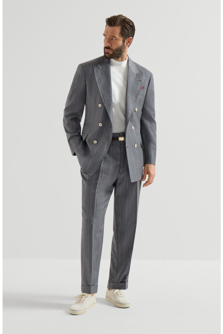 Chalk stripe trousers, Alternate, color, Medium Grey
