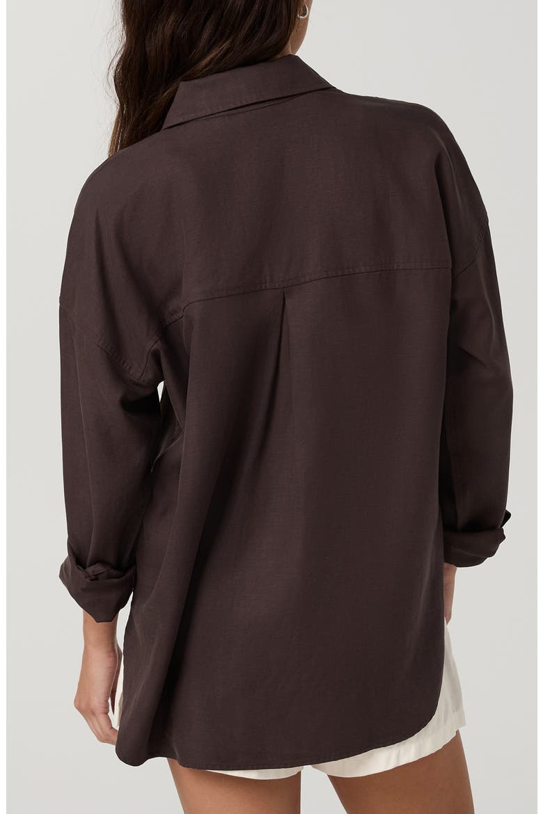 Trestles Twill Button-Up Shirt, Alternate, color, FRENCH ROAST