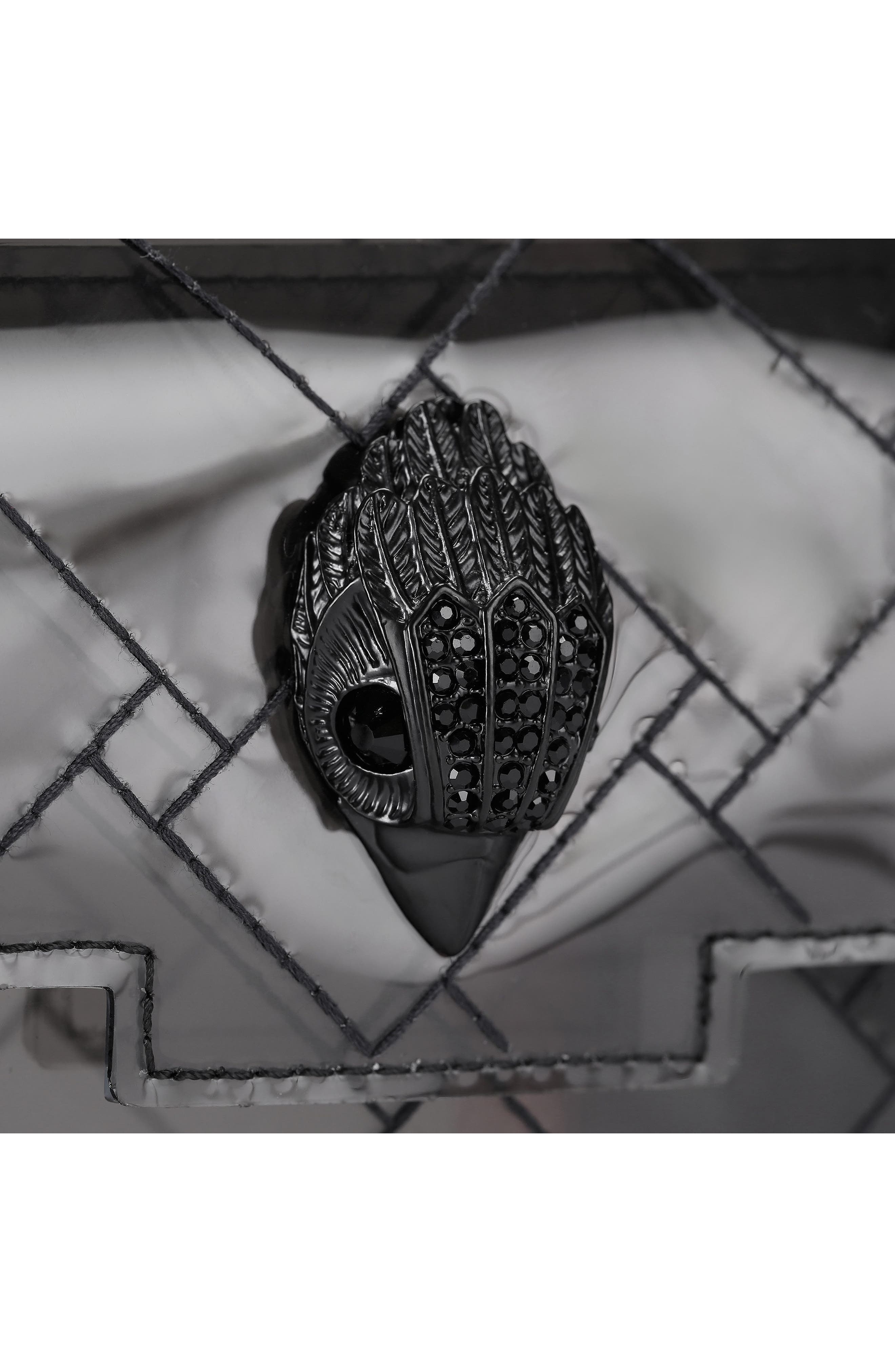 Kurt Geiger London Mini Kensington Drench Vinyl Convertible Clear Crossbody Bag, Alternate, color, Black