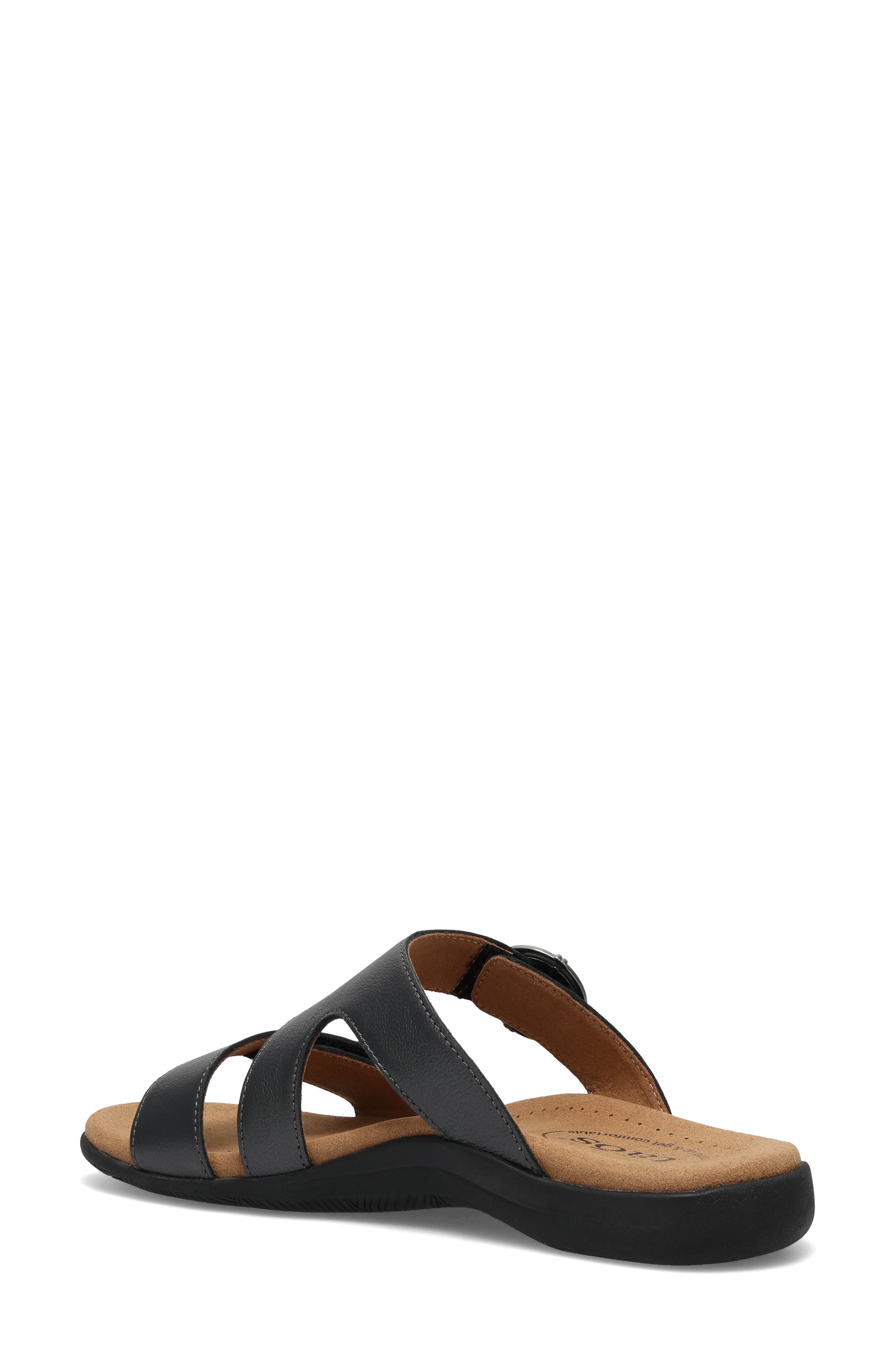 Taos Westside Slide Sandal, Alternate, color, Black Metallic