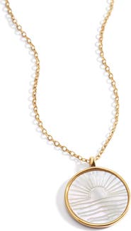 Mint & Lily Mother of Pearl Sunrise Pendant Necklace