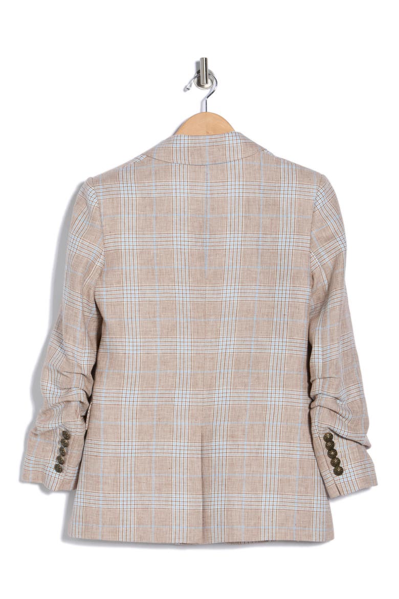 Beacon Plaid Linen Dickey Jacket, Alternate, color, KHAKI MULTI