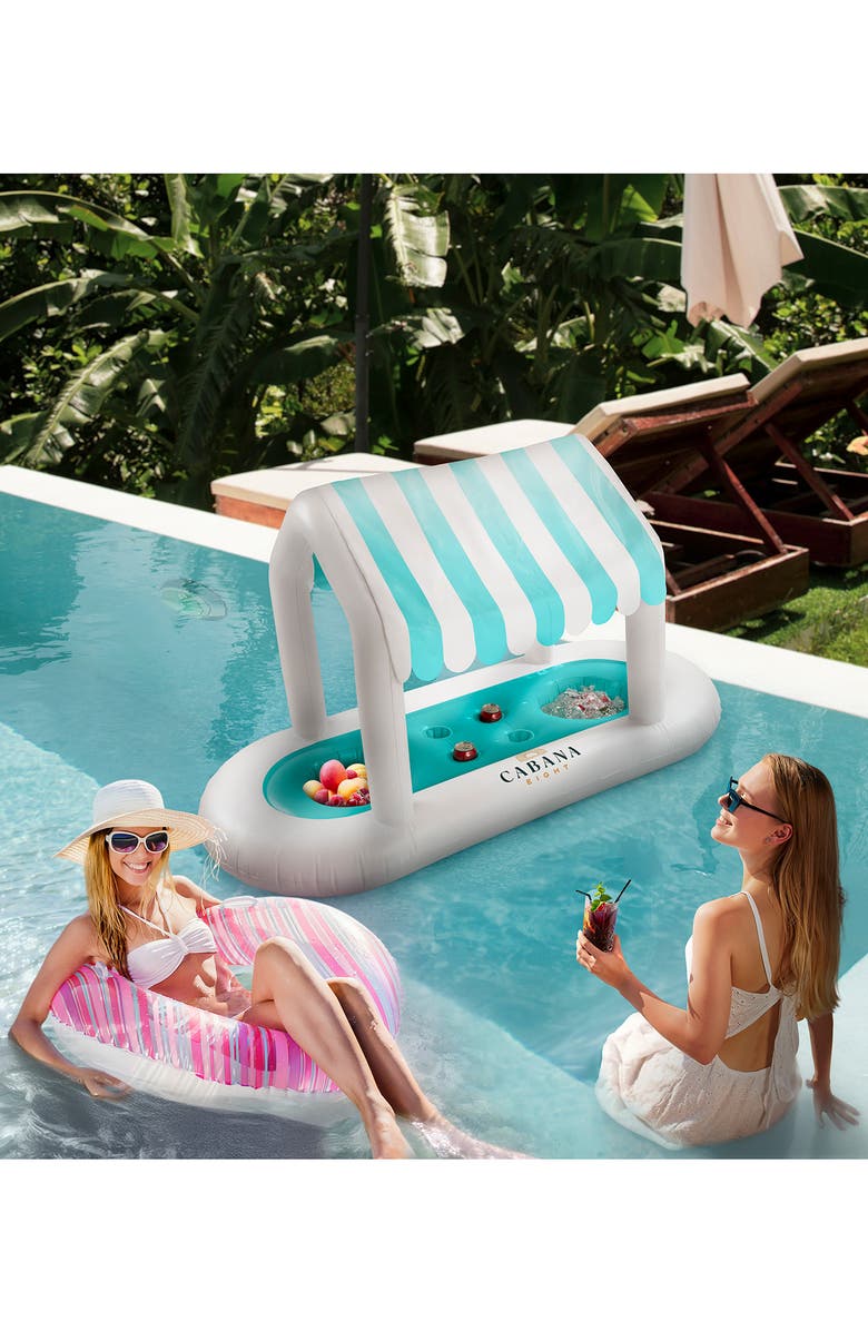 Cabana 8 Floating Pool Bar, Alternate, color, Turquoise -Teal