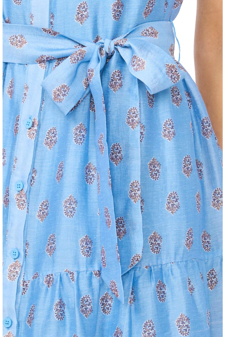 Scarf Print Sleeveless Shirtdress, Alternate, color, FROZEN FJORD