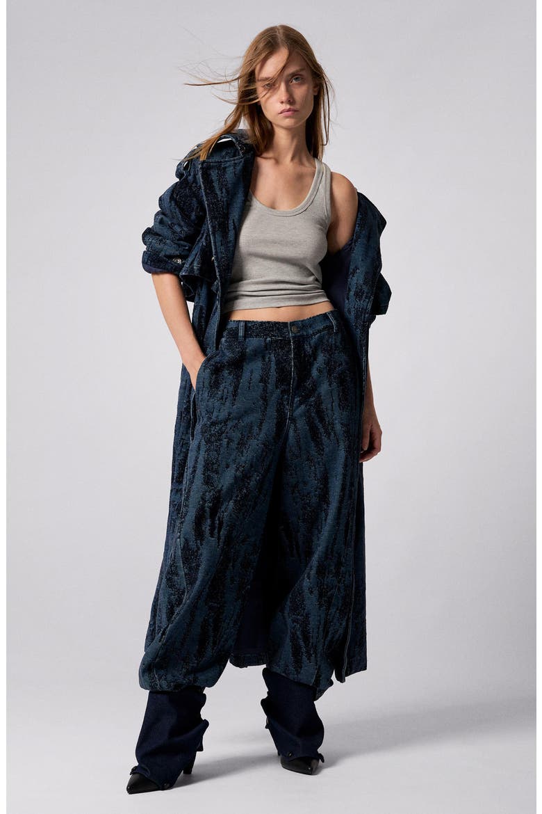 Hight Waist Barrel Legs Jeans, Alternate, color, DARK BLUE