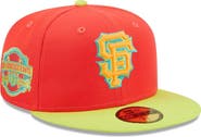 New Era Men's New Era Red/Neon Green San Francisco Giants   Lava Highlighter Combo 59FIFTY Fitted Hat