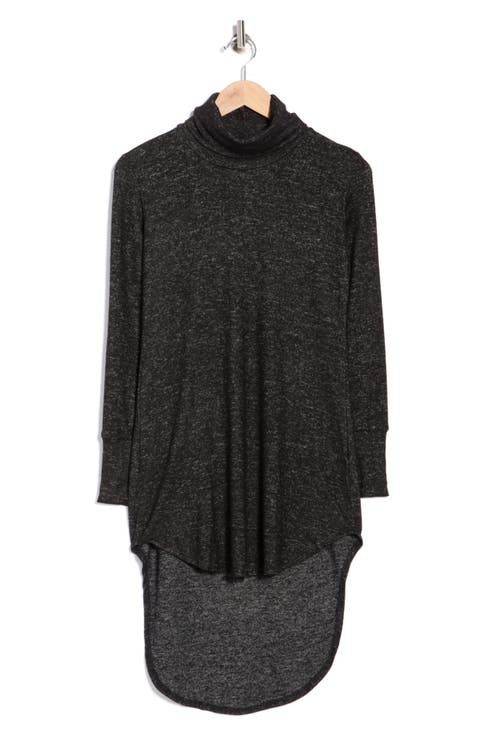 Turtleneck High-Low Tunic Sweater