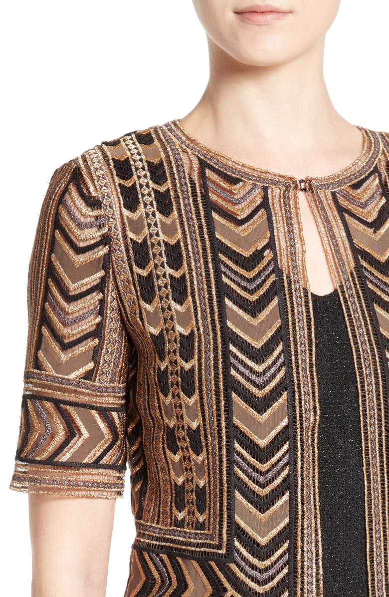 St. John Collection Priya Embroidered Crop Jacket, Alternate, color, 