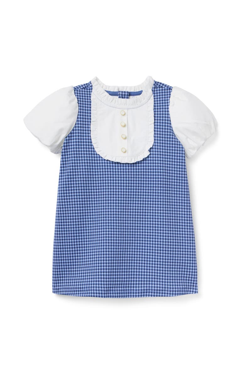 Janie and Jack Houndstooth Puff Sleeve Dress, Main, color,