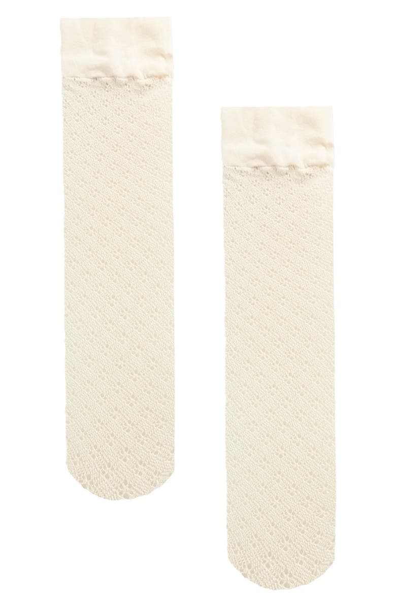 Wolford Blossom Knee High Socks, Alternate, color, Buttercream