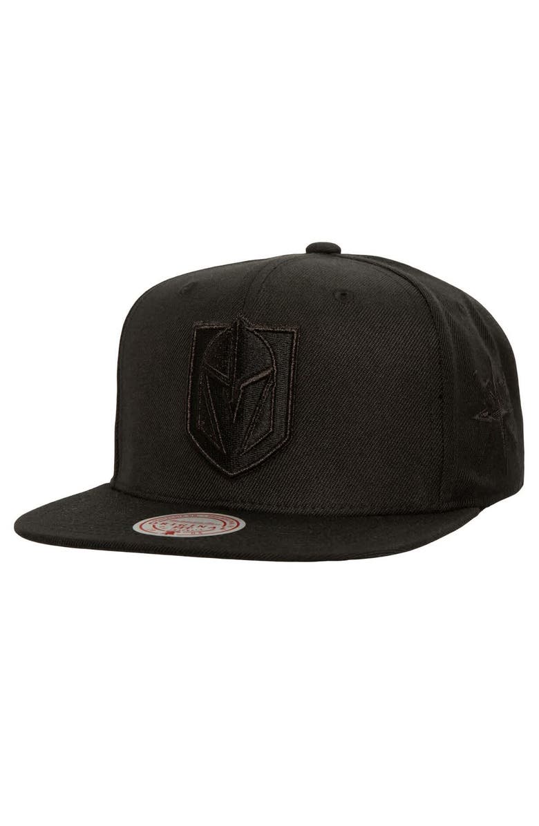 Mitchell & Ness Men's Mitchell & Ness Black Vegas Golden Knights Soul Strike Pearl Tonal Snapback Hat, Main, color, 