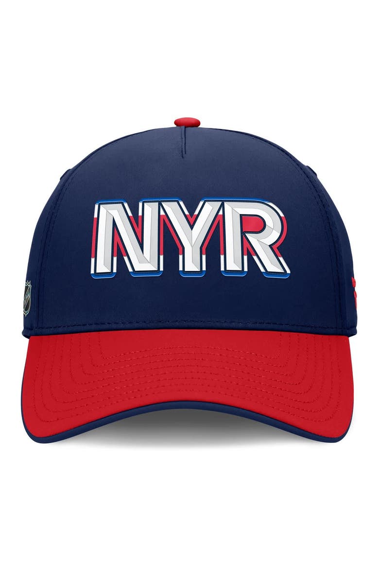 Men's Fanatics Navy/Red New York Rangers Authentic Pro Rink Team Code Flex Hat, Alternate, color, Navy